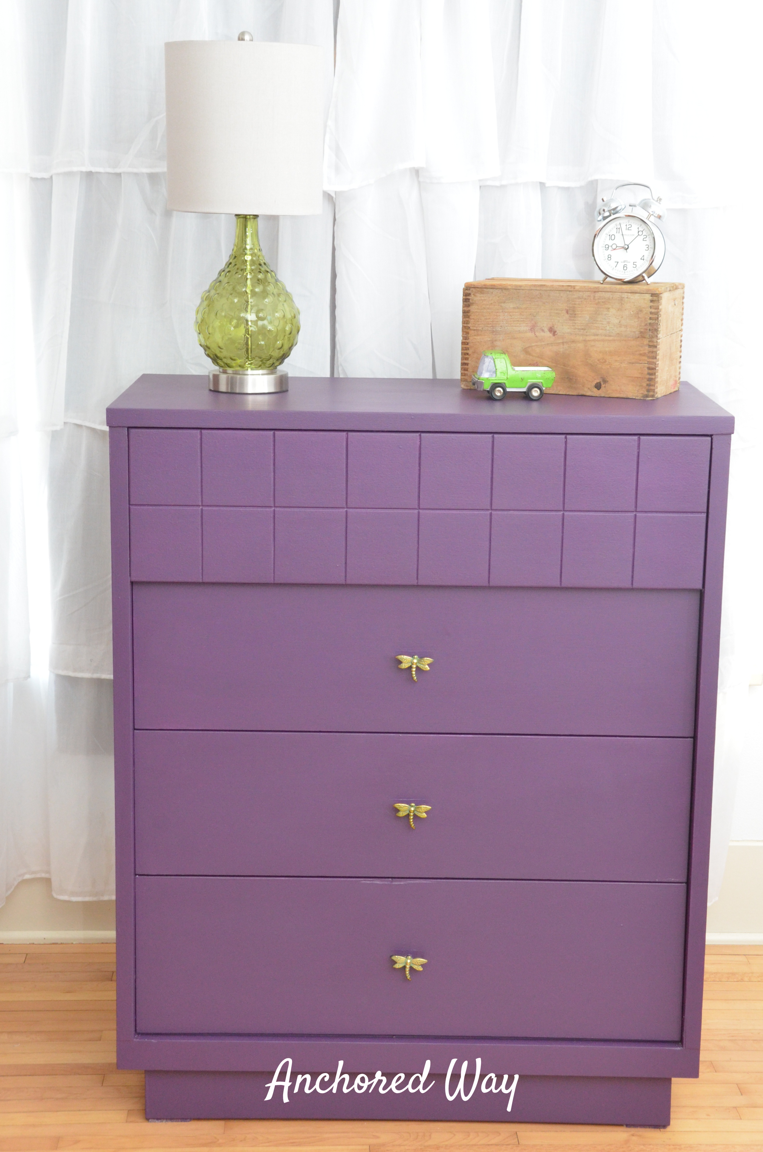 Purple nursery dresser. – DIY + HANDMADE + VINTAGE